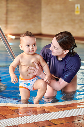 water babies teacher and baby