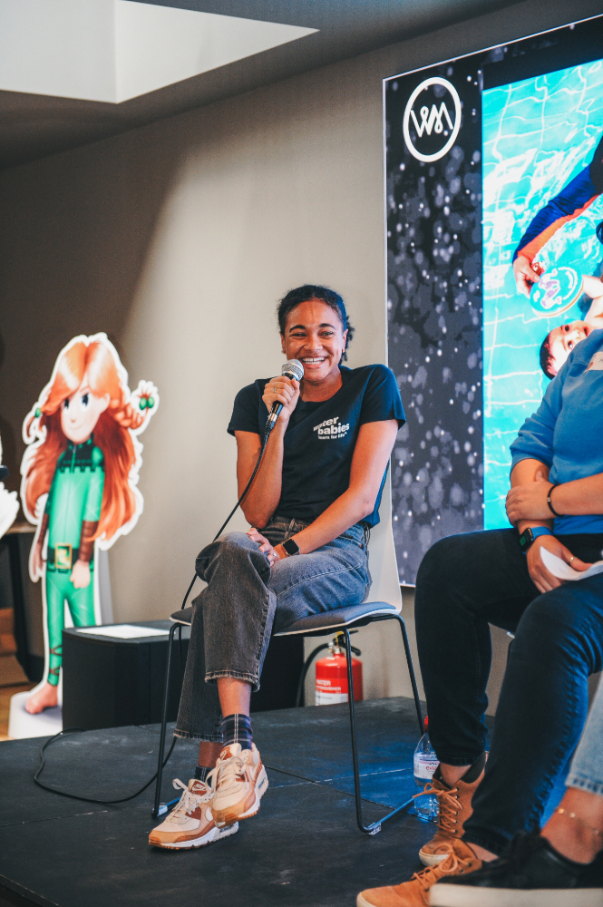 alice dearing as a guestspeaker at the water babies annual conference