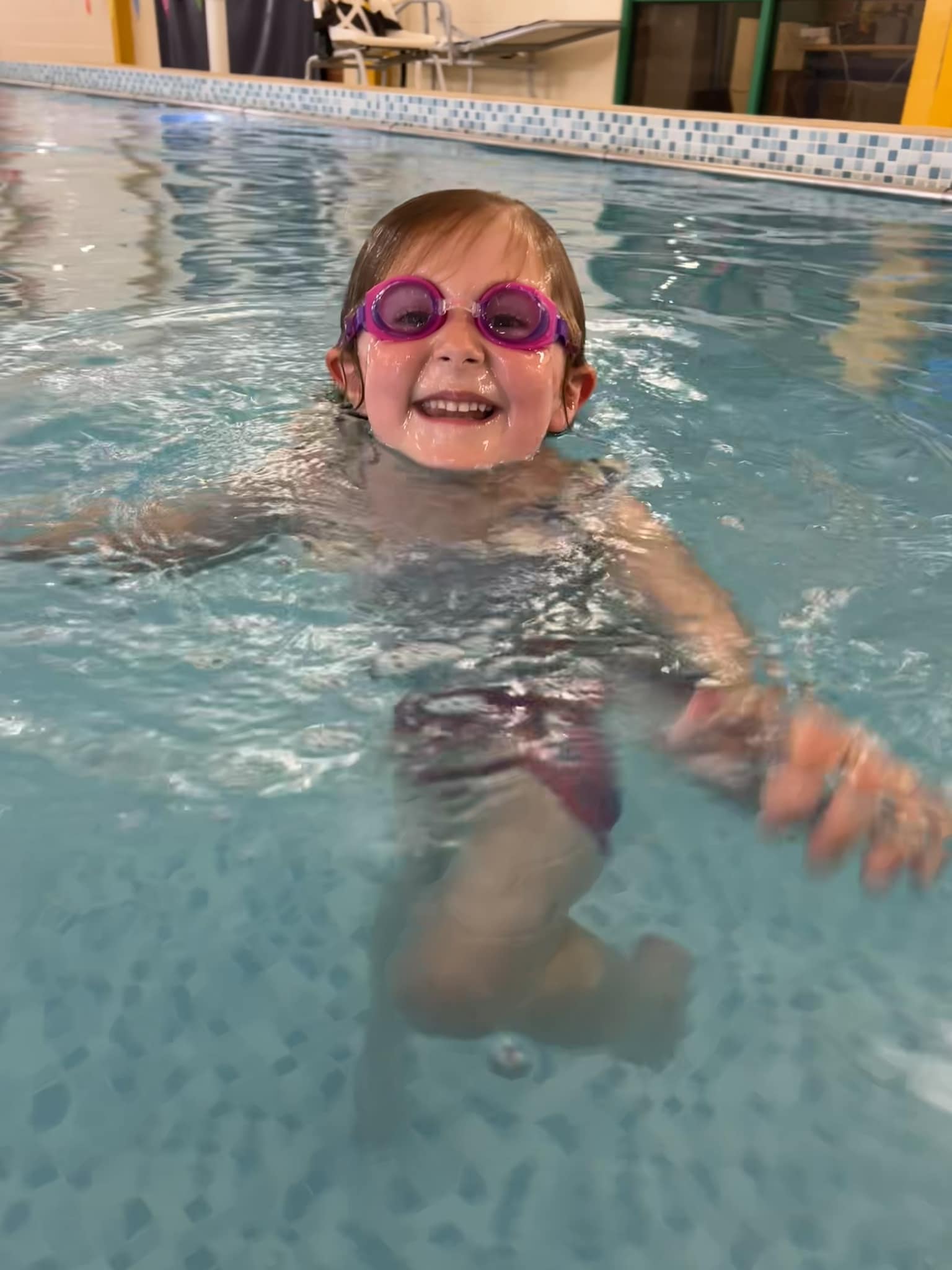 ellia and david in the swimming pool
