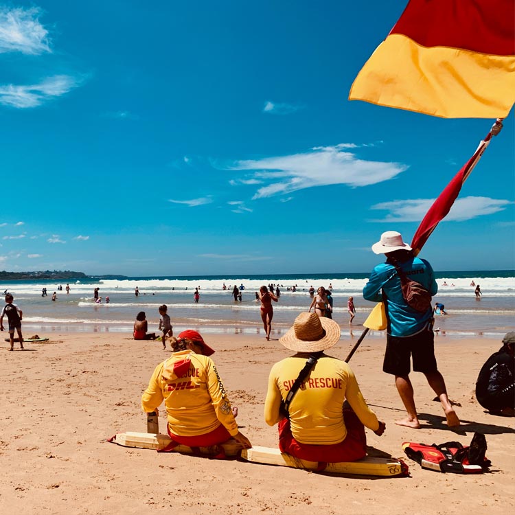 life guards on duty at the beach