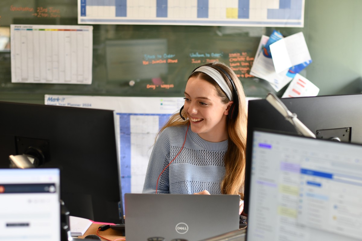 water babies devon and somerset office staff on the phone