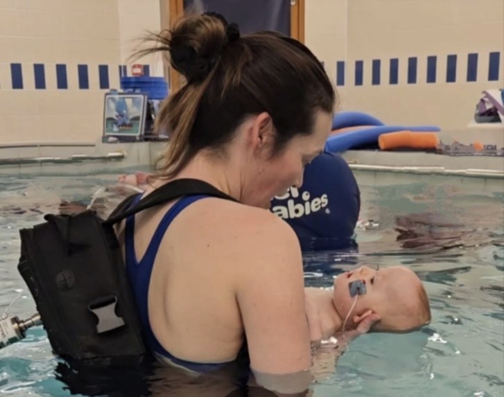 water babies mum holly in her lesson
